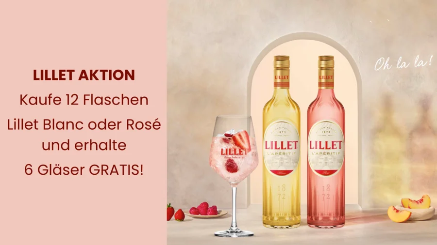 Lillet Aktion | Getränke Weidlich Thekenticker Juli 2025